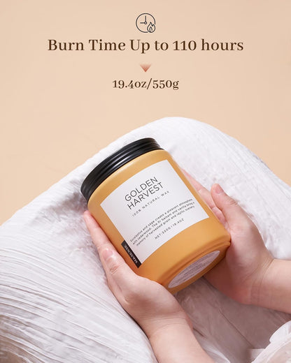 M&SENSE Fall Harvest Scented Candles, 19.4oz 110 Hours Large Natural Soy Long Lasting Slow Burning