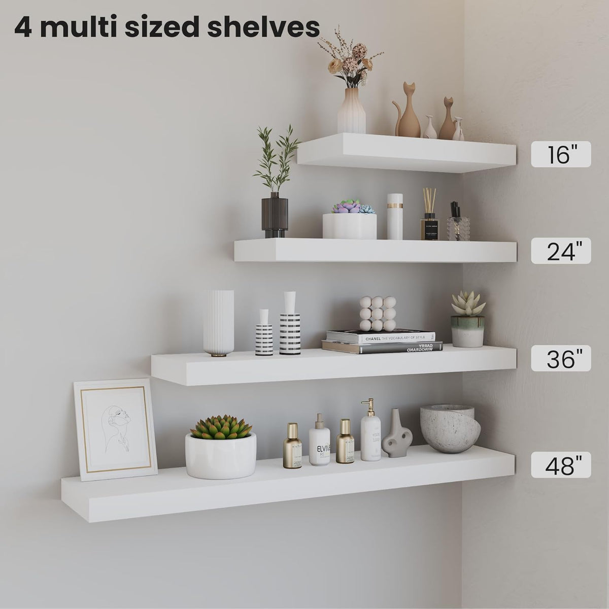 Floating Wood Shelves for Wall 36 Inches x 8”x 1.4” Shelf Floating Home Decor, Heavy Duty Shelf