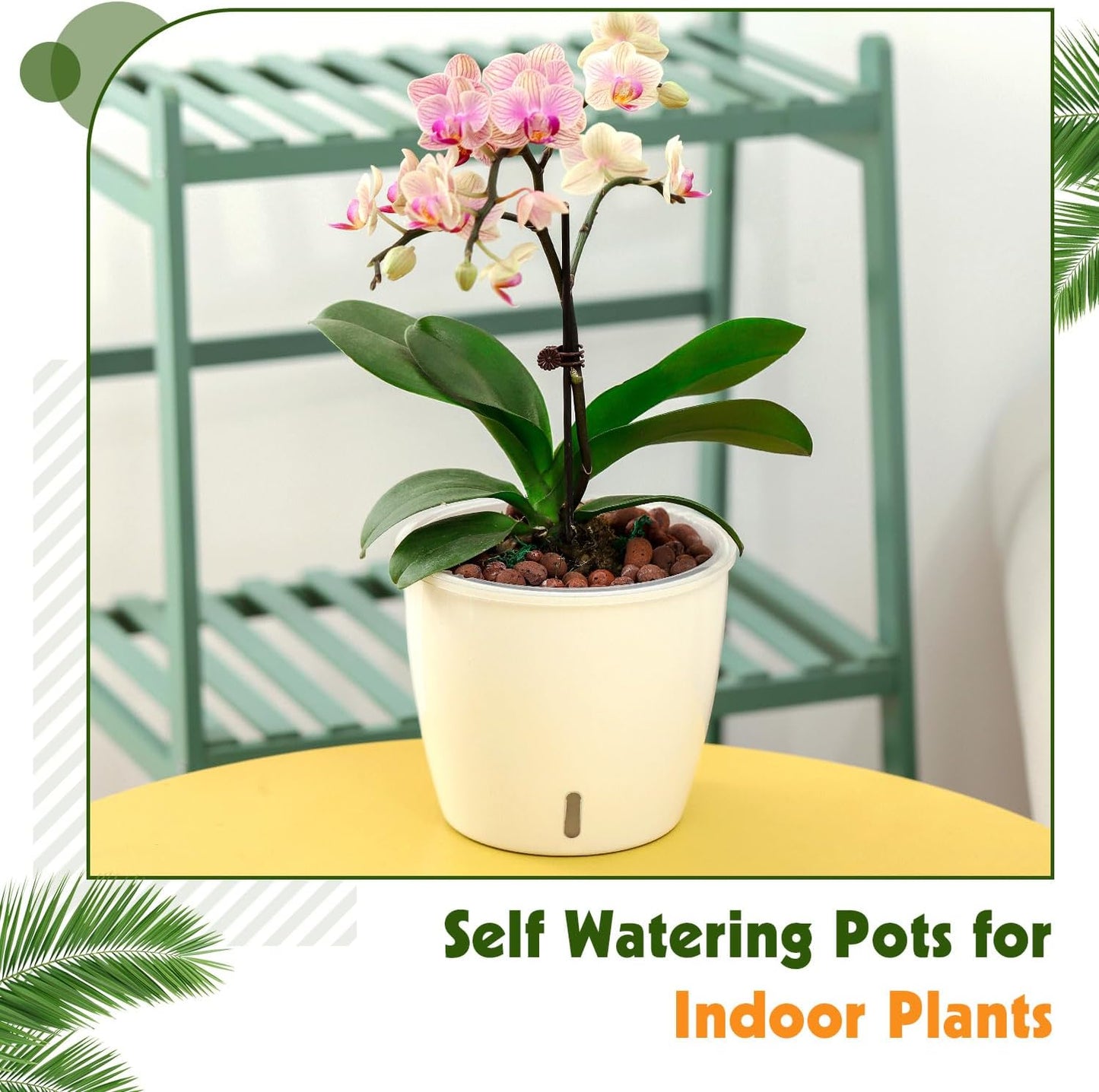 Self-Watering Pots for Indoor Plants, 12-Pack 5'' Self Watering Planter with Drainage Holes, Small