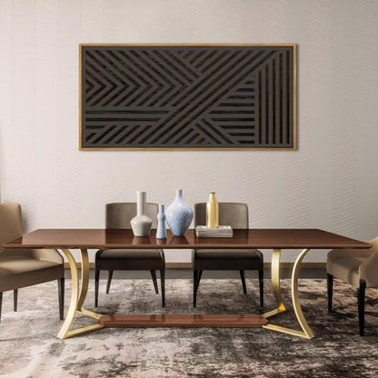 IARTTOP Large Black Framed Wood Wall Art for Living Room Abstract Modern Wooden Wall Decor Neutral