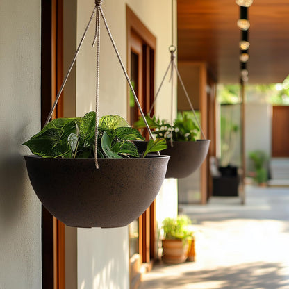 LA JOLIE MUSE Large Hanging Planters - 13 Inch Flower Pots Outdoor Indoor, Hanging Garden Planters