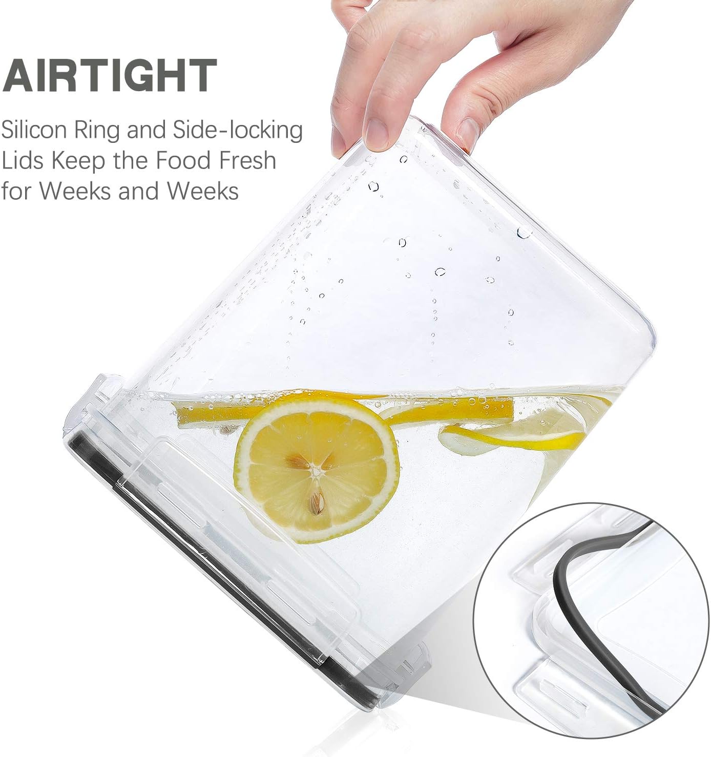 Medium Food Storage Containers with Lids Airtight 3.6L /121.7Oz, for Flour, Sugar, Baking Supply
