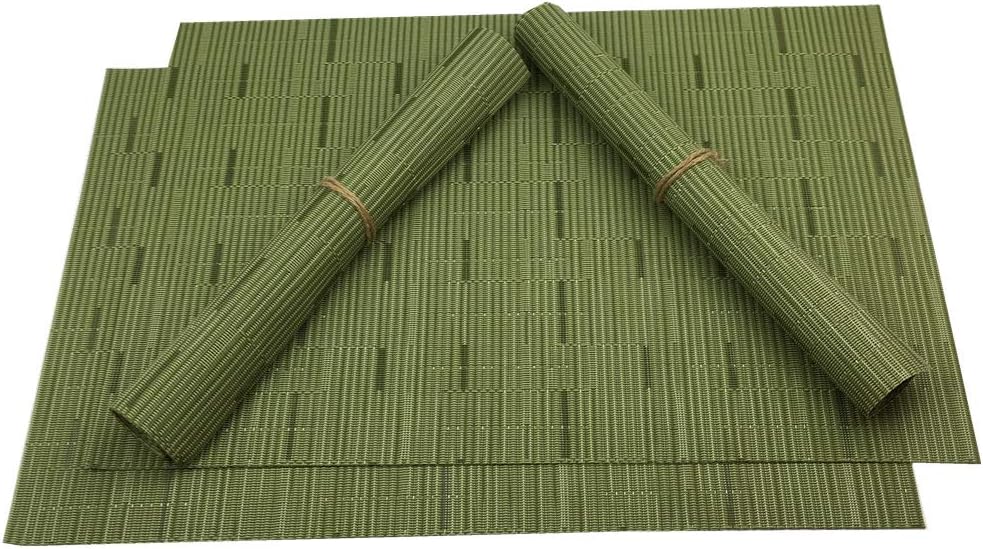 WAZAIGUR Placemats Set of 4 for Dining Table Heat-Resistant Washable Place Mats Woven Vinyl Kitchen