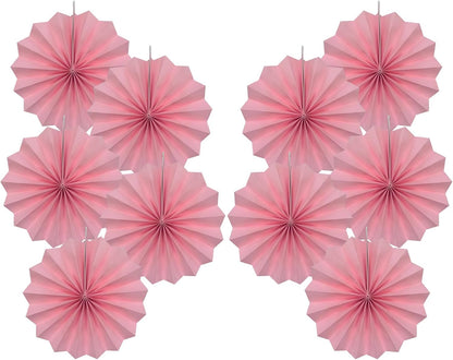 Pink Party Decorations,Pink Paper Decorations for Party,Baby Shower Decorations Party Paper Fans