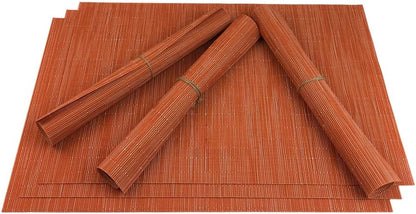 WAZAIGUR Placemats Set of 6 for Dining Table Heat-Resistant Washable Place Mats Woven Vinyl Kitchen