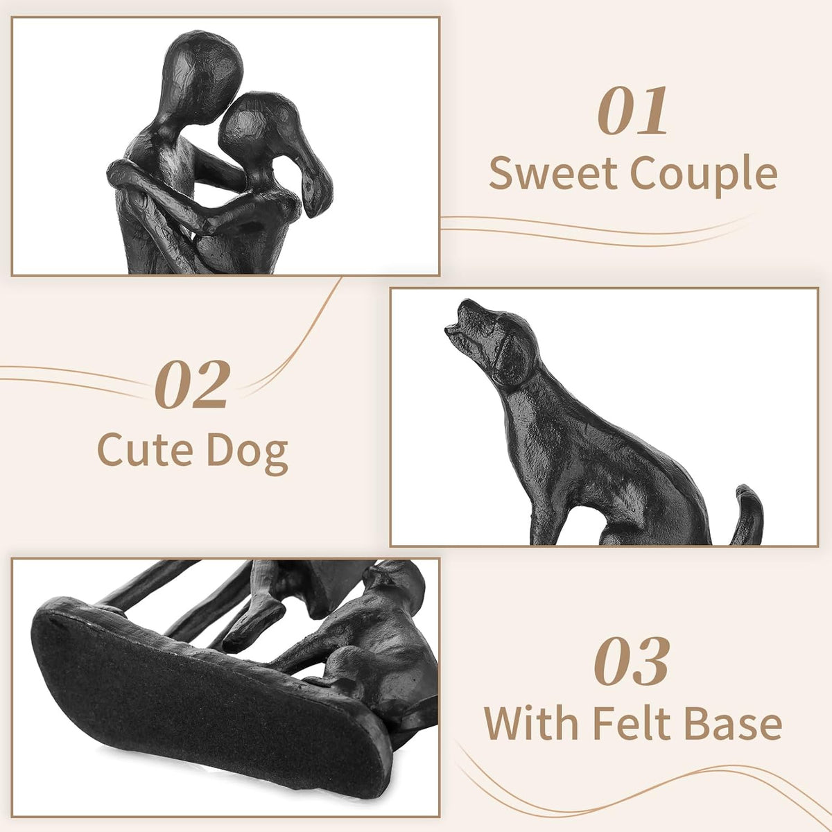 Sziqiqi Anniversary Iron Gifts for Her - Couple Love Sculpture Anniversary Iron Gift for Couple