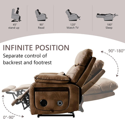 Dual Motor Power Lift Recliner Chair for Adult & Elderly, Infinite Position Lay Flat Lift Chair
