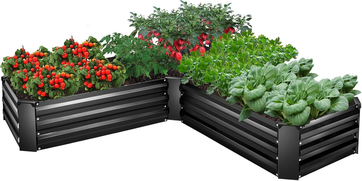 EDOSTORY Raised Bed Garden Bed Kit, 5x5x1ft Galvanized Planter Tall Raised Garden Boxes Outdoor
