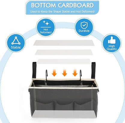 Bedside Storage Caddy/Bedside Hanging Storage Bag for Headboards Bunk Beds Dorm Rooms Book Phone