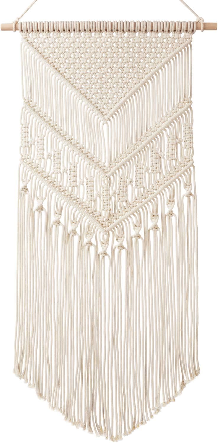 Mkono Macrame Wall Hanging Art Woven Boho Home Décor, Geometric Beautiful Yarn Tapestry Wall Decor
