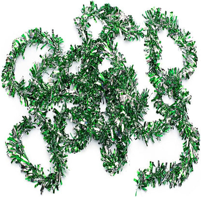 Anderson's Green & Silver Sparkle Glitter Metallic Tinsel Twist for Trailer Or Golf Cart, 4 inches