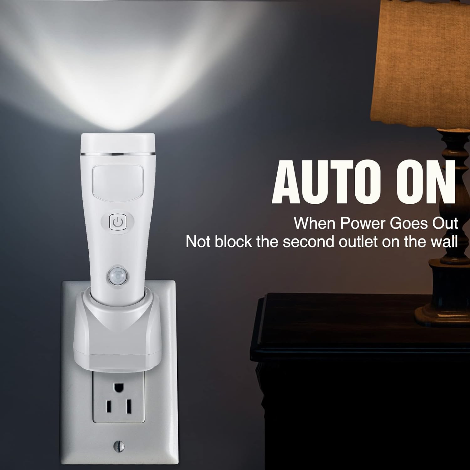 Enhon 4 in 1 LED Emergency Lights for Home Power Failure, 2 Pack Rechargeable Plug in Flashlight
