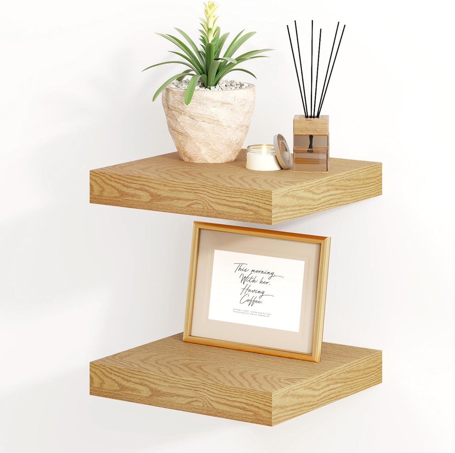 Fun Memories Floating Shelves, 8 Inch Deep Floating Shelves for Wall, 8 x 8 Wall Shelves, Rustic
