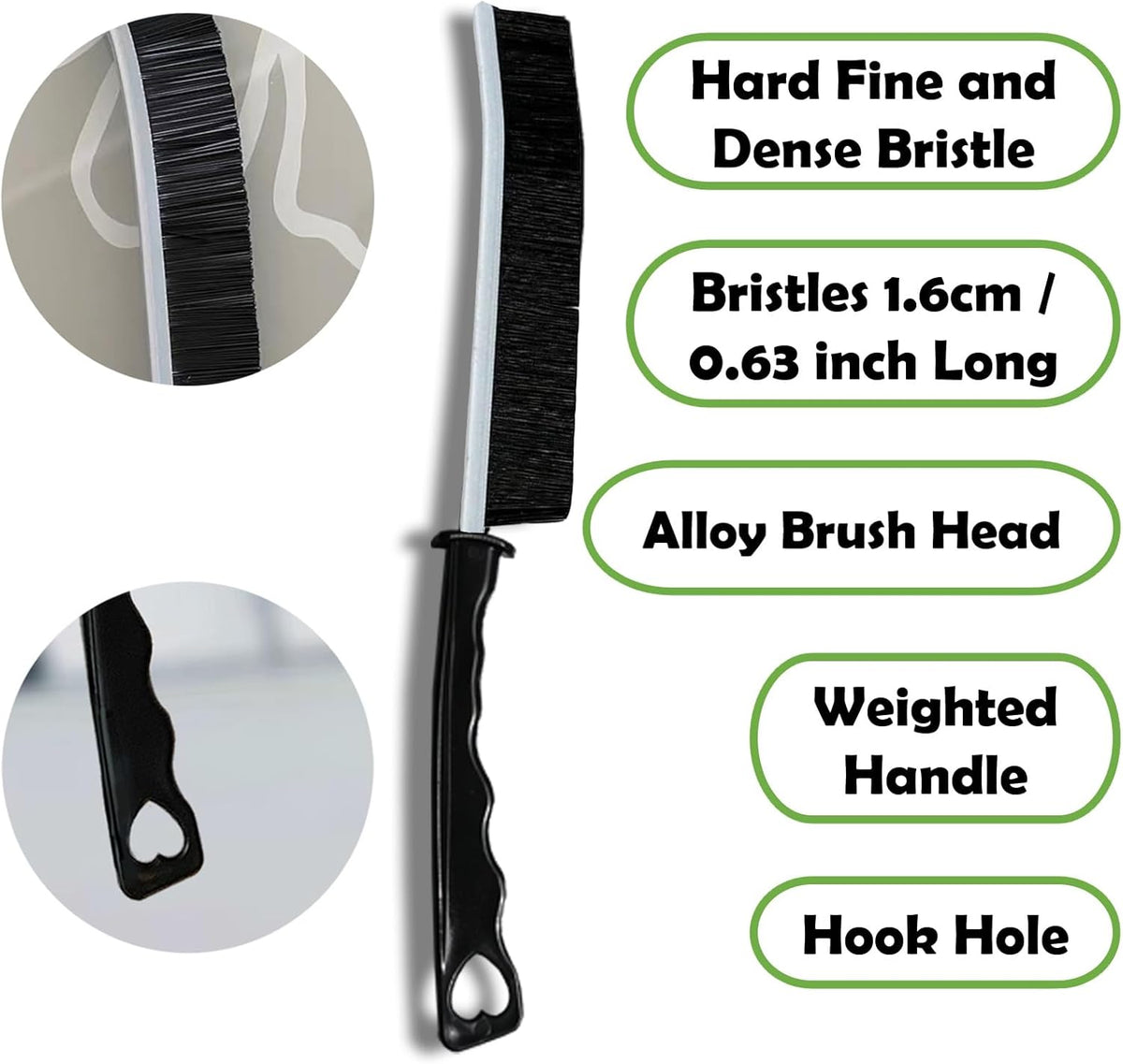 Crevice Cleaning Brush Set, Multi-Purpose Hard Bristle Brushes for Deep Cleaning Kitchen, Bathroom