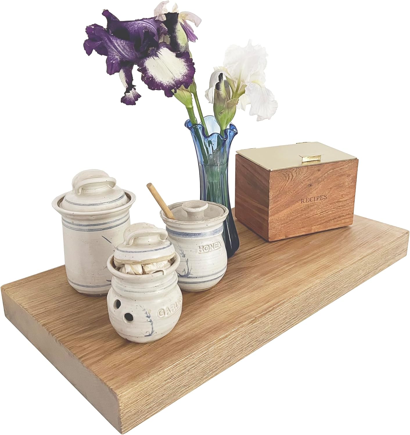 Joel's Antiques - 30 Inch Wooden Floating Shelves for Wall - 30x12x2 in - Made of Natural Wood