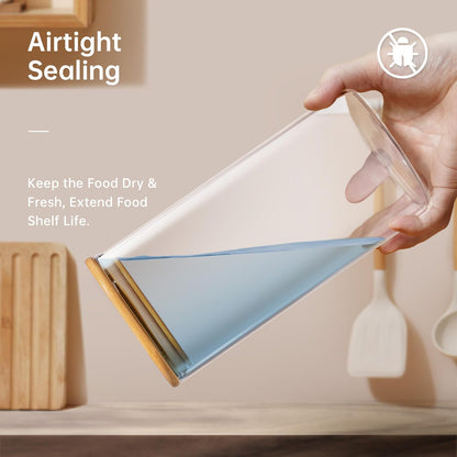 Extra Large Square Glass Flour & Sugar Storage Containers with Airtight Lids, 168oz & 84oz - 2 Pack