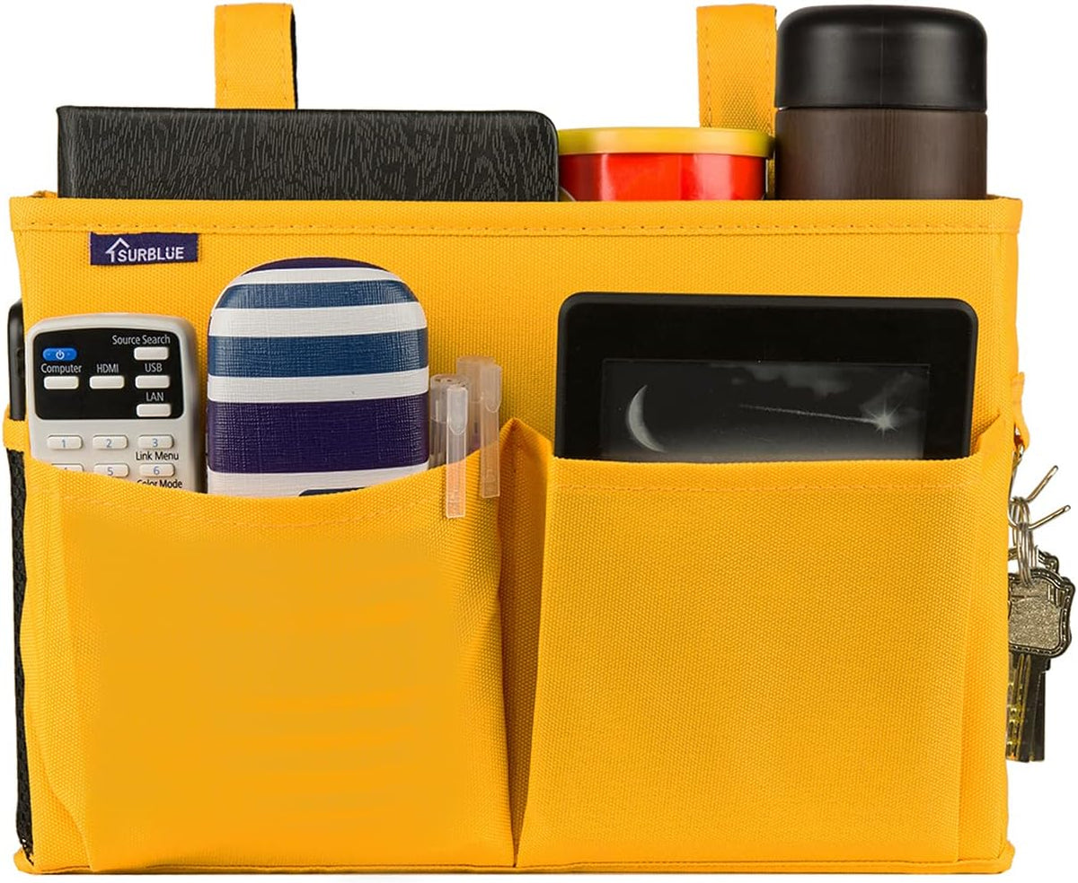 Surblue Bedside Caddy Hanging Bed Organizer Storage Bag Pocket for Bunk and Hospital Beds, College