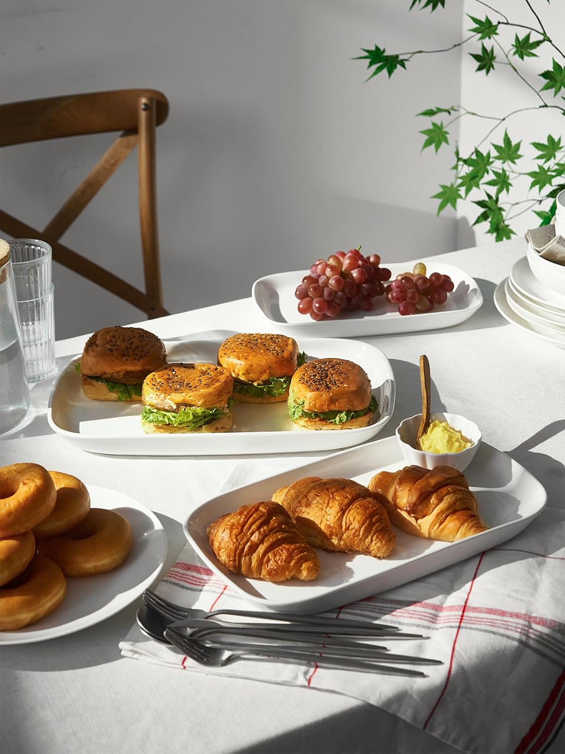DOWAN Serving Platters and Trays for Wedding Decor, 16"/14"/12" Serving Dishes for Entertaining