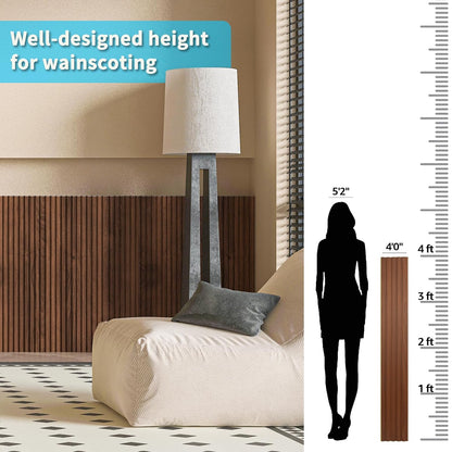 Art3d WPC Wainscoting Panels, 16-Pack 48 x 6 Inch 3D Wall Accents for Interior Wall Decor, Living