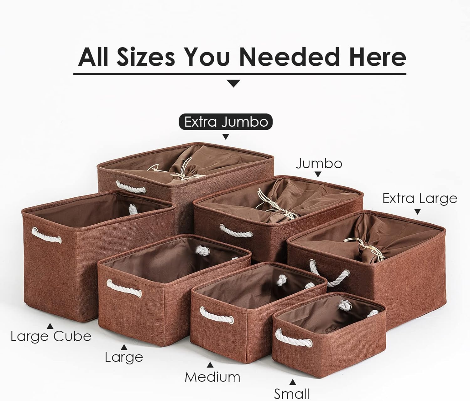 TheWarmHome Organization and Storage for Organizing - Extra Jumbo 3 Pack 20.5x15.7x13.8 inch Fabric