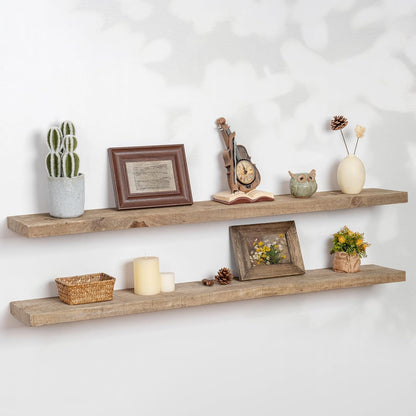 Floating Shelves | 8" Deep Rustic Reclaimed Barnwood Wall Hanging Shelves with Invisible Heavy-Duty