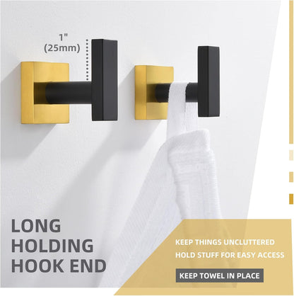 Angle Simple Bathroom Towel Hook 2 Pack, SUS 304 Stainless Steel Bath Robe Coat Holder Wall