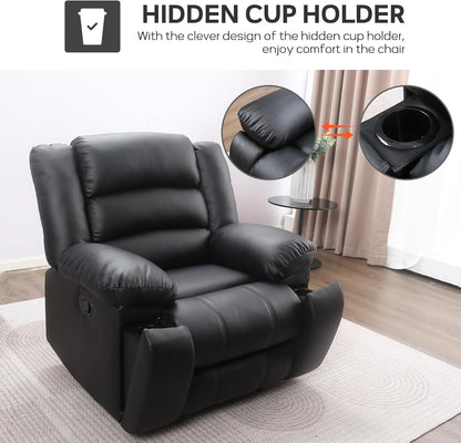 EBELLO Manual Faux Leather Recliner Sofa Set, Recliner Chair, Loveseat Reclining Sofa and 3 Seat