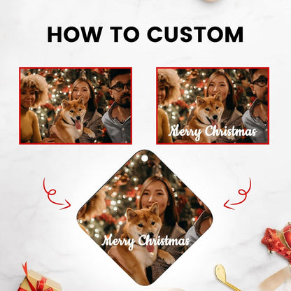 Personalized Christmas Ornaments 2024 Customized with Photo Text Ornament Keepsake Pet First