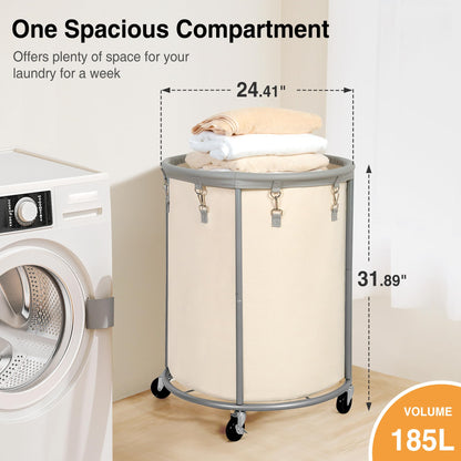 STO STO Rolling Laundry Hamper with Wheels – 185L (48 Gallon) Extra Large Industrial Clothes