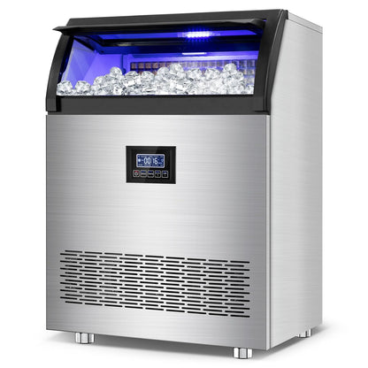 Commercial Ice Maker Machine 360LBS/24H with 80LBS Storage Bin, 126PCS Ice Cubes Ice Machine