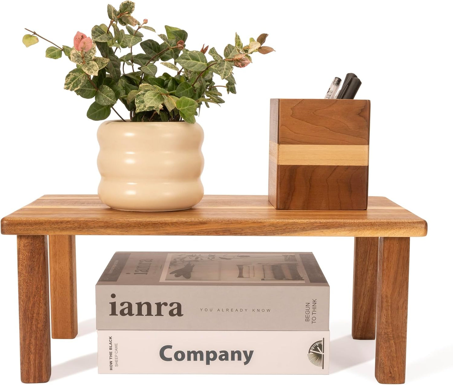 Acacia Wooden Desktop Organizer Shelf Kitchen Cabinet and Counter Riser Display Shelf for Top of