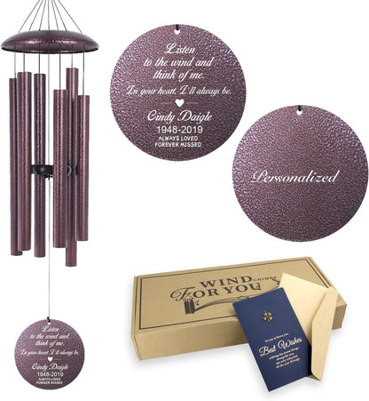 ASTARIN 36" Large Deep Tone Personalized Sympathy Wind Chimes, Memorial Wind Chime for Loss of