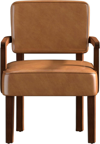 Accent Chair, PU Leather Living Room Chairs Oversized with Soft Seat and Armrests, Armchair for