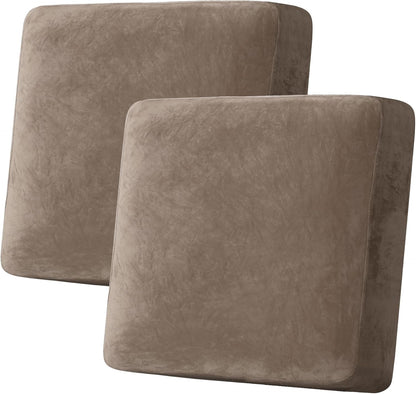 H.VERSAILTEX Velvet Stretch Couch Cushion Cover Plush Cushion Slipcover for Chair Loveseat Sofa