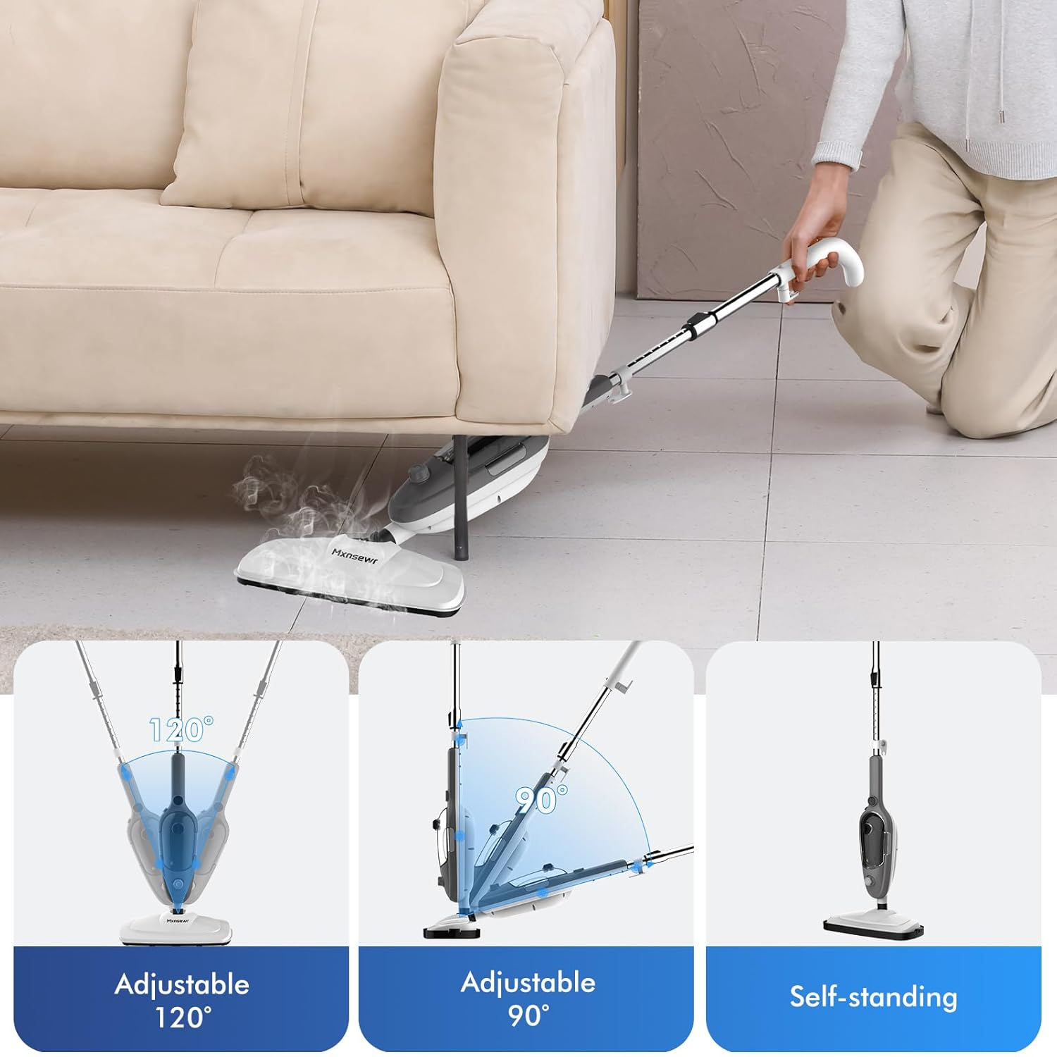Steam Mop - All-in-one Powerful Handheld Steam Cleaner Detachable Floor Steamer with 11