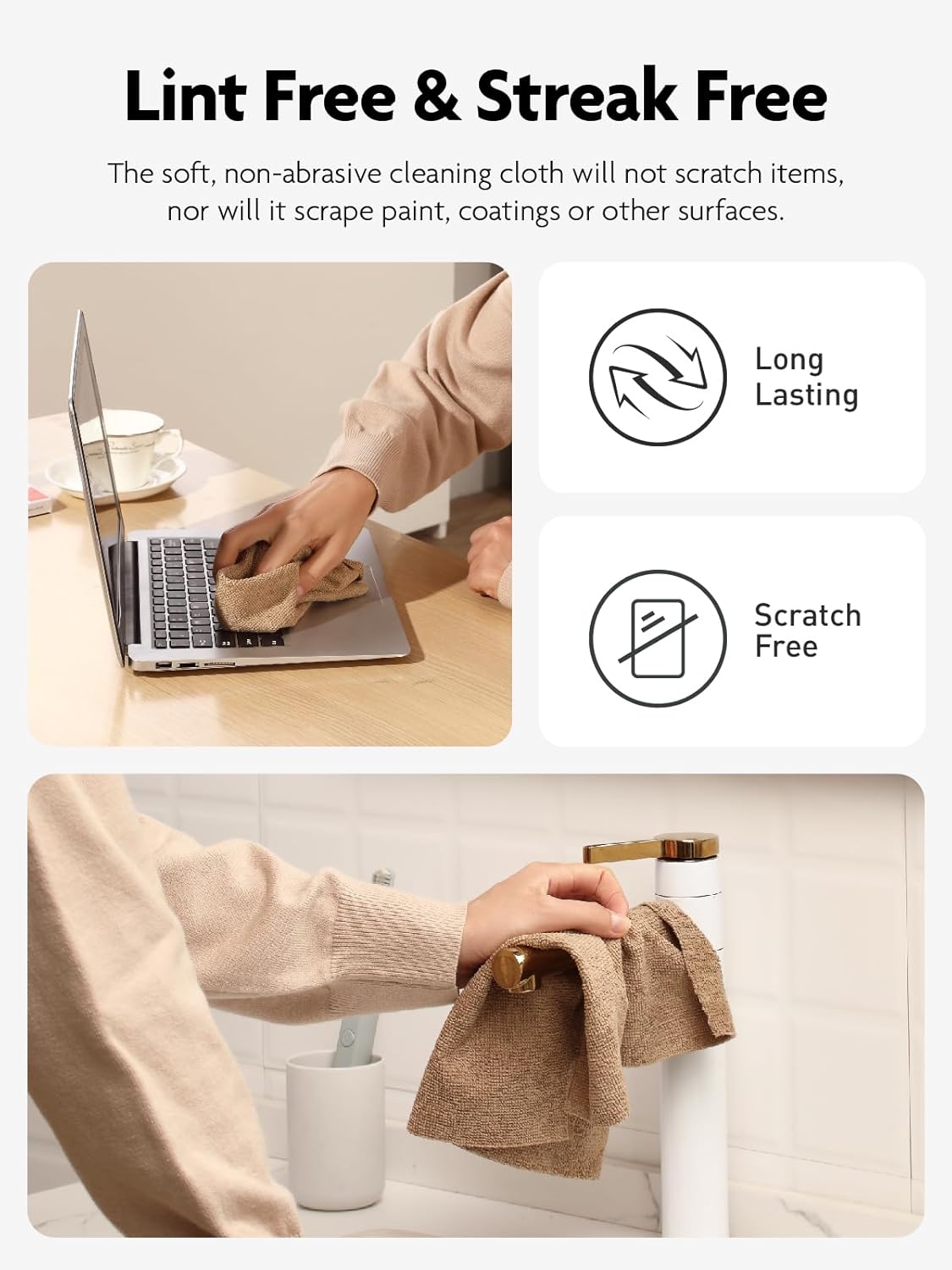 Fantasticlean Microfiber Cleaning Cloth Roll -40 Pack, Tear Away Microfiber Towels, 12" x 12"
