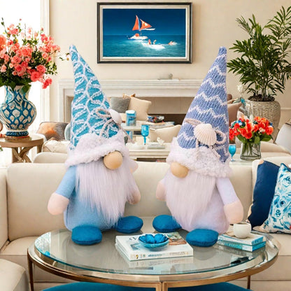 Summer Gnomes Decorations, Beach Gnomes Plush Decor for Home Ocean Day Gnome Tiered Tray Decor
