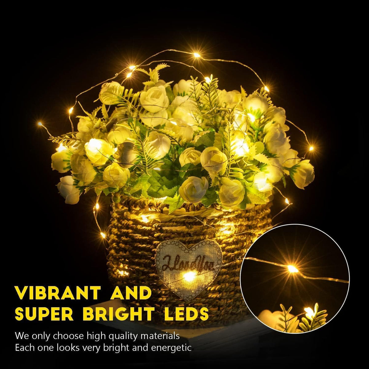 Fairy Lights Battery Operated String Lights - 12 Pack 7ft 20 LED Silver Wire Firefly Lights for