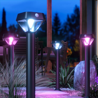 XMCOSY+ Smart Pathway Lights Solar Powered, 150LM Solar Motion Lights Outdoor Waterproof with APP