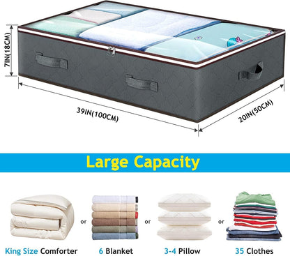90L Under Bed Storage Containers, Underbed Toy Organizers and Clothing Storage Bags, Closet Storage
