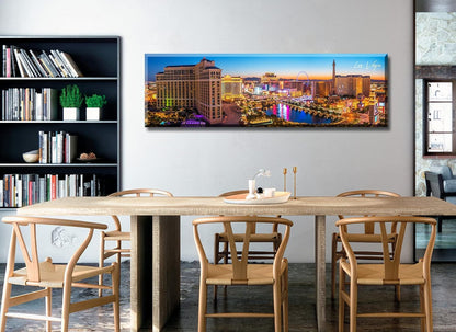 Las Vegas Skyline Wall Art Cityscape Canvas Prints City Modern Building Posters Bellagio Fountain