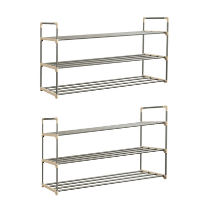 Home-Complete Shoe Storage Rack, 3-Tier Organizer for Closet, Bathroom, Entryway, 2 Sets