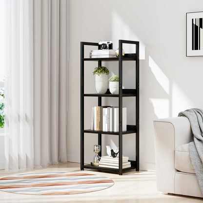 NUMENN Narrow Bookshelf, 4 Tier Bookshelves, Home Office Bookcase Shelf Storage Organizer, Free