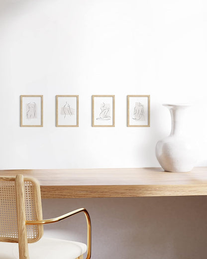 Haus and Hues 4x6 Natural Oak Wood Photo Frame Set of 15 - Mini Picture Frames Bulk Gallery Set