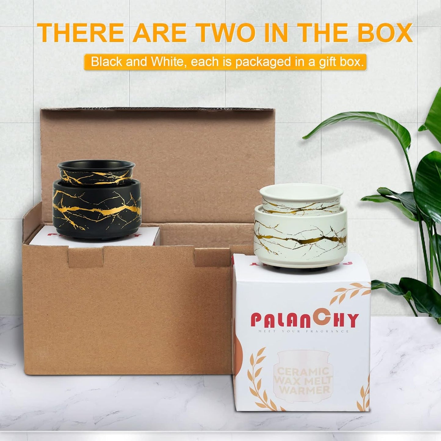 PALANCHY Wax Melt Warmer Ceramic 3-in-1 Oil Burner Electric Candle Wax Warmer Burner Melter