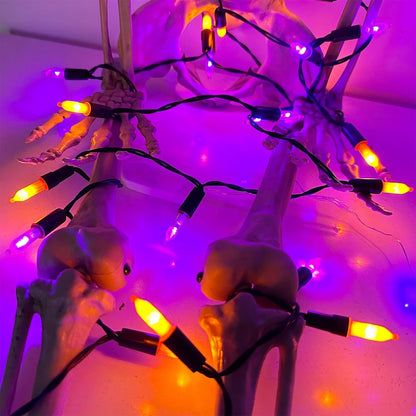 WATERGLIDE 2 Pack 50 LED Outdoor Halloween Lights, 16 FT Mini String Light with 8 Modes, Waterproof