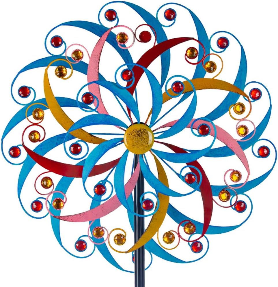 DREAMYSOUL Wind Spinners Outdoor, 20 Inches Dia Extra Large Metal Wind Spinner, Colorful Windmills