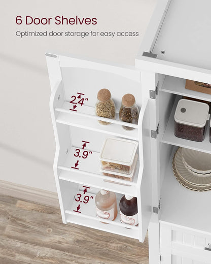 VASAGLE Pantry Cabinet, 71.7-Inch High Freestanding Tall Cupboard Storage Cabinet with a Drawer, 2