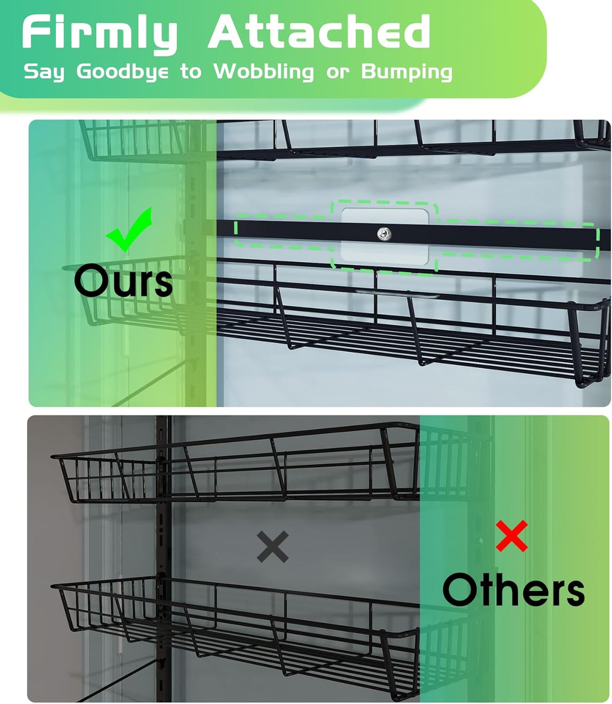 10-Tier Over The Door Pantry Organizer, Pantry Organization and Storage, Black Metal Hanging