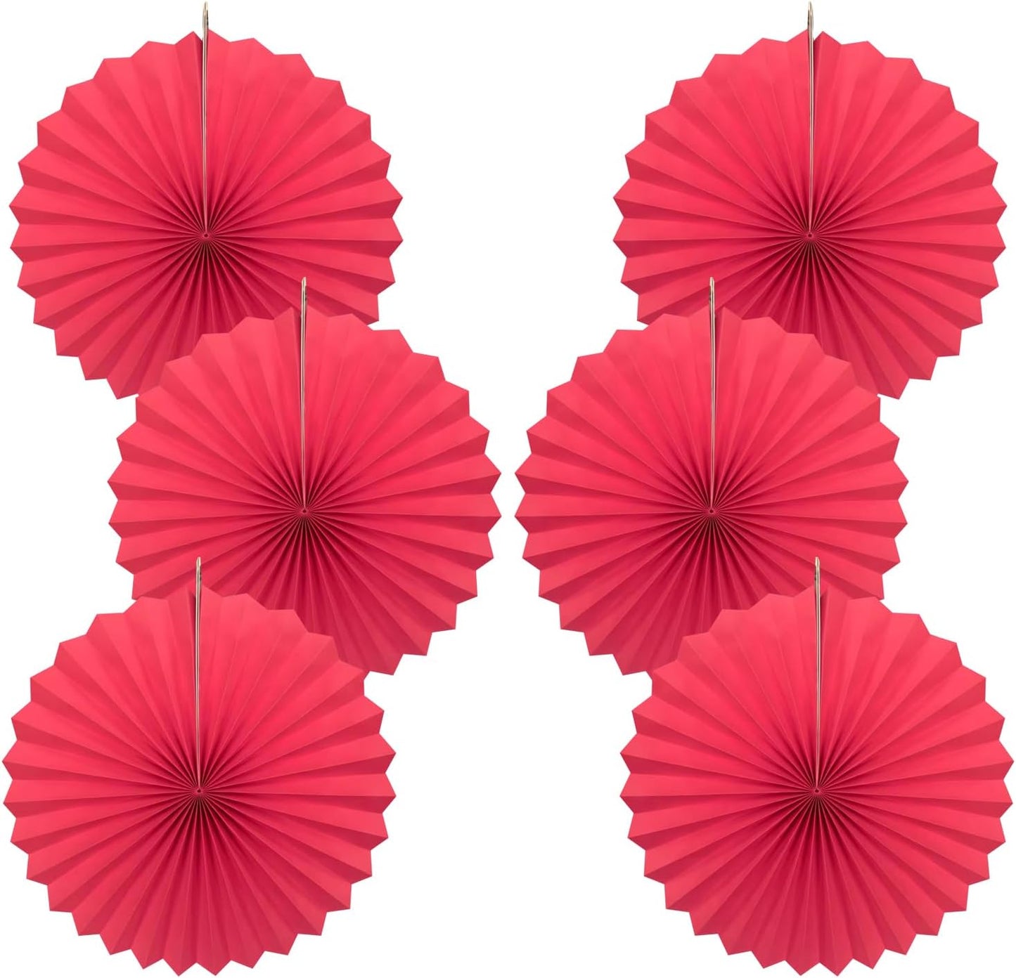 Red Birthday Decorations,DIY Red Paper Fans Hanging Decoration ,Party Supplies Party Fans 16in